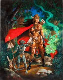 Clyde Caldwell "The Huntress" Painting Original Art (1984)....