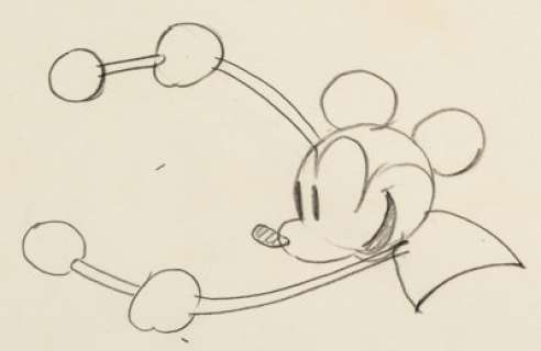 Steamboat Willie Mickey Mouse Animation Drawing (Walt Disney, 1928). Historic Ub Iwerks original 12 field - | Heritage