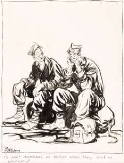 Bill Mauldin - Soldiers Cartoon Illustration Original Art (c. 1950s)....