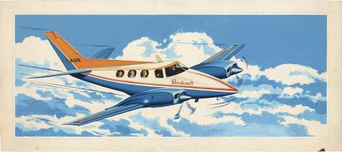 Masaaki Motosawa Hand-Drawn Color Illustration "BeechcraftN4125" | Mandarake (Big Web)