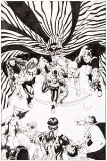  - Mike Perkins House of M: Avengers #5 Cover Original Art (Marvel, 2008)....