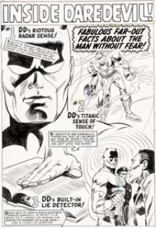 Gene Colan and John Tartaglione Daredevil Annual #1 "Inside Daredevil" Page 1 Illustration Original Art (Marvel, 1... | Heritage