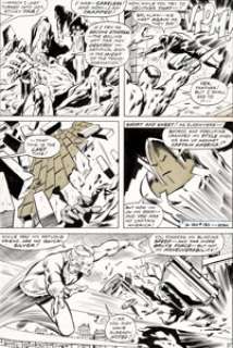 John Buscema and Tom Palmer The Avengers #83 Story Page 11 Black Panther and Quicksilver Original Art (Marvel, 197...