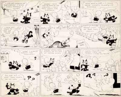 Otto Messmer Felix the Cat Sunday Comic Strip Original Art dated 8-27-33 (King Features Syndicate, 1933). -