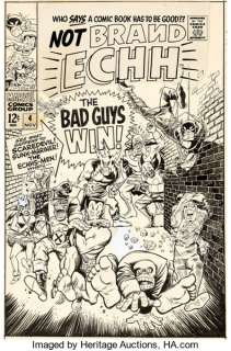 Marie Severin Not Brand ECHH! #4 Cover Original Art (Marvel, 1967). "The Bad Guys Win!" A -