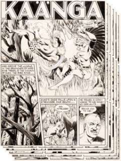 Dan Zolnerowich Jungle Comics #22 Complete 9-Page Story "Lair of the Winged Fiend" KaÃ¤nga Original Art (Fiction Ho... (Total: 9 Original Art)