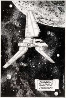 Rick Bryant Star Wars: Return of the Jedi #1 Page 31 Imperial Shuttle Pin-up (Marvel Comics, 1983)....