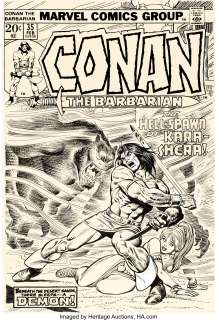 Gil Kane and Ernie Chan Conan the Barbarian #35 Cover Original Art (Marvel, 1974). Do you recognize this - | Heritage