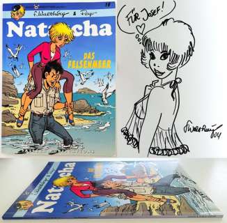 François Walthéry | Natasja 19 - Das Felsenmeer - mit Originalzeichnung - signiert und limitiert - Livre de poche Trade - EO - 2004 | Catawiki