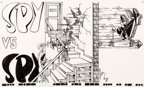 Antonio Prohias - MAD "Spy vs. Spy" Story Page 1 Original Art Group of 2 (EC, 1965).