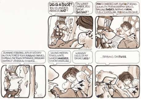 Vaughn Bodé - National Lampoon Complete 1-Page "Cheech Wizard" Story Original Art (NatLamp, 1972).