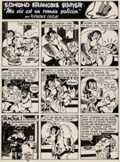 Florence Cestac Edmond François Ratier, Ma vie est un Roman Policier Story Page Original Art (Futuropolis/Hic Et N... | Heritage