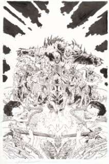 Doug Mahnke - Dark Knight Risings: The Wild Hunt #1 Variant Cover Original Art (DC, 2018)....