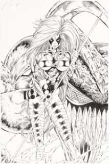 Rob Liefeld and Danny Miki - Violator vs. Badrock #2 Cover Original Art (Image, 1995)....