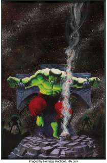 Jim Starlin - Rampaging Hulk #4 Magazine Cover Painting Original Art (Marvel, 1977)....