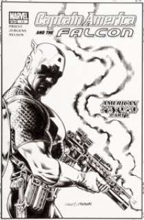 Jurgens, Dan - Dan Jurgens and Nelson DeCastro Captain America and the Falcon #13 Cover Original Art (Marvel, 2005)....