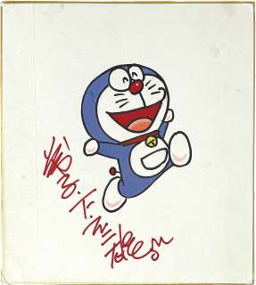 Fujiko F Fujio (Hiroshi Fujimoto) Hand-Drawn Color Shikishi "Doraemon"