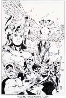 Roux, Stéphane - Stéphane Roux Birds of Prey: Dead of Winter Cover Original Art (DC, 2008)....