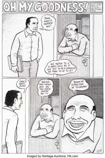 Sacco, Joe - Joe Sacco Dark Horse Presents #100-4 Complete 1-Page Harvey Pekar Story "Oh My Goodness!" Original Art (Dark Horse...