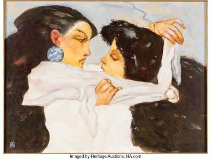 Jones, Jeff | Jeff Jones - Two Women Painting Original Art (undated).... | Heritage