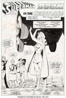 Byrne, John - John Byrne and Karl Kesel Superman #20 Splash Page 2 Original Art (DC, 1988). ...