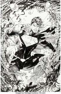Lee, Jim - Jim Lee and Scott Williams Superman Unchained #1 Cover Original Art (DC, 2013)....
