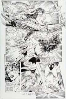Semeiks, Val - Val Semeiks and Kevin Conrad JLA/WildC.A.T.s #nn Story Page 28 Original Art (DC/Wildstorm, 1997)....
