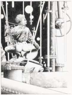 Anacleto, Jay - Jay Anacleto Athena Inc. The Manhunter Project #2 Back Cover Illustration Original Art (Image, 2002)....