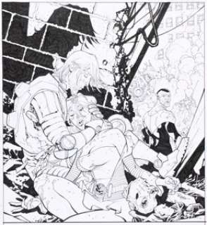 Ottley, Ryan - Ryan Ottley and Corey Walker Invincible #96 Cover Original Art (Image, 2012).... (Total: 2 Original Art)