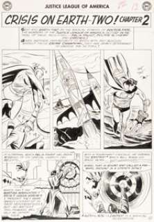 Sekowsky, Mike | Mike Sekowsky and Bernard Sachs Justice League of America #22 JLA/JSA Story Page 10 Original Art (DC, 1963).... | Heritage