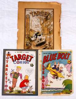 Blue Bolt & Target Comics Covers by Milt Hammer | Goldfinch Auctions