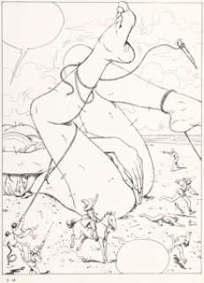 Manara, Milo - Milo Manara Gulliveriana Splash Page 14 Original Art ( Les Humanoïdes Associés, 1996). ...