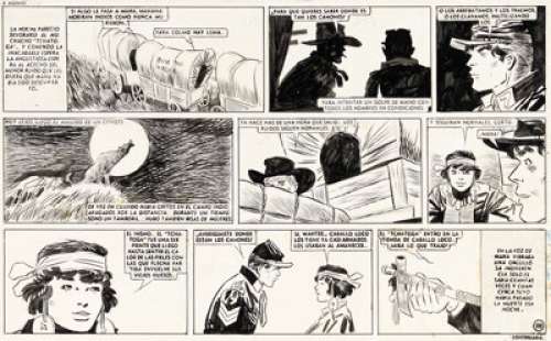 Pratt, Hugo - Hugo Pratt and Héctor Germán Oesterheld Sgt. Kirk, Ruta de Sangre Story Page 4 Original Art (Misterix, 1957)....