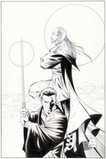 Tony Daniel and Howard Shum - Star Wars Qui-Gon & Obi-Wan: Last Stand on Ord Mantell #1 (of 3) Alternate Cover Original Art (2000).