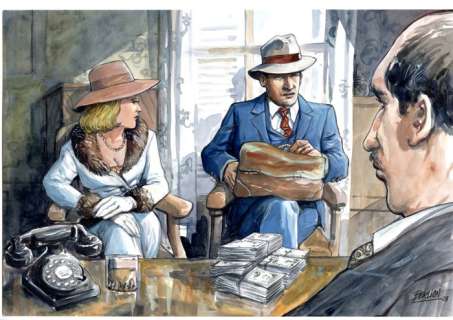 Berlion, Olivier | Berlion, Olivier - Dessin original couleur - Agata - Luciano aux billets - (2023) | Catawiki