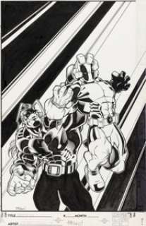 Ed McGuinness and Nathan Massengill - Deadpool #7 Cover Original Art (Marvel, 1997).