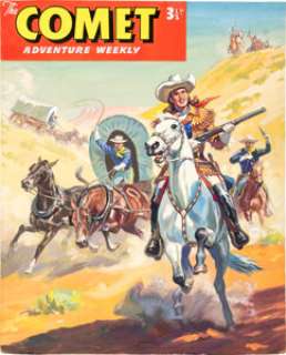 Derek C. Eyles - The Comet Adventure Weekly 491 Cover Original Art (Amalgamated Press, 1957).