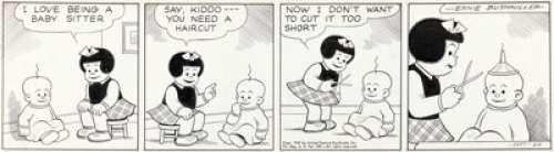 Ernie Bushmiller Nancy Daily Comic Strip Original Art 9-24-47 (United Feature Syndicate, 1947).