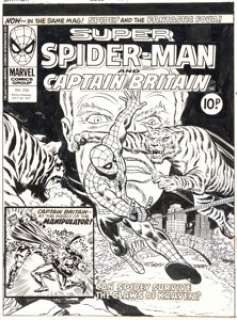Larry Lieber and Frank Giacoia Super Spider-Man #232 Cover Original Art dated 7-20-1977 (Marvel UK, 1977).