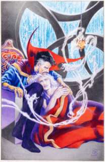 Craig Hamilton - Doctor Strange and Clea Pin-Up Re-Creation Painting Original Art (2024).