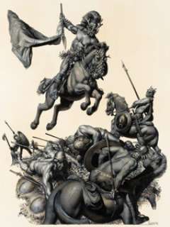 Richard Corben Scenes From the Magic Planet Portfolio "Pilgor Works His Work" Painting Original Art (1979).