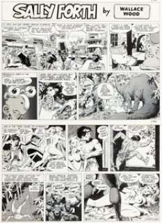 Wally Wood Sally Forth Comic Strip #S55 Original Art (Wood and Richter, 1972).