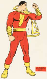 C.C. Beck - Captain Marvel / Shazam! Portrait Illustration Original Art (1977). | Heritage