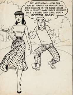 Harry Lucey Pep Comics #128 Cover Original Art (Archie, 1958).