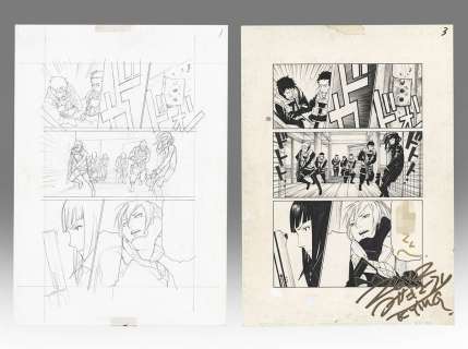 Yusuke Kozaki’s Hand Signed manuscripts "Karasuma Kyoko no Jikenbo" (2 sheets) | Mandarake (Big Web)