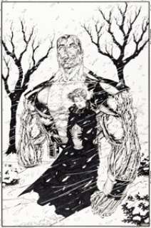 Ian Churchill X-Men #110 Death of Colossus Cover Original Art (Marvel, 2001).