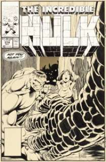 Dale Keown and Bob McLeod The Incredible Hulk #374 Cover Original Art (Marvel, 1990).
