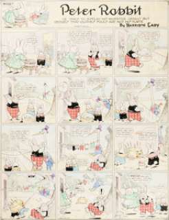 Harrison Cady Peter Rabbit Sunday Comic Strip Hand-Colored Original Art dated 1-23-21 (NY Tribune, 1921).