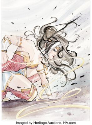 Peach Momoko Future State: Immortal Wonder Woman #1 Variant Cover Original Art (DC, 2021).