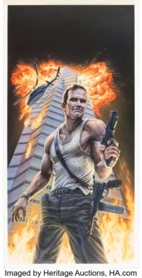 Mick McGinty Die Hard Arcade Sega Saturn Original Video Game Box Art (Sega, 1997). | Heritage